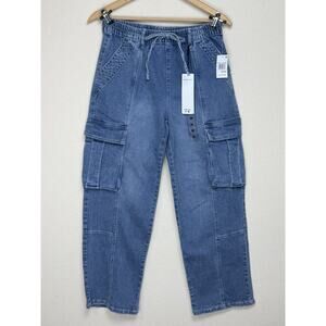 NWT Madden Girl Skater Jeans Sz M Baggy Elastic Drawstring Waist Streetwear